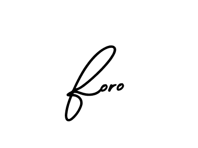 Make a beautiful signature design for name Foro. With this signature (AmerikaSignatureDemo-Regular) style, you can create a handwritten signature for free. Foro signature style 3 images and pictures png