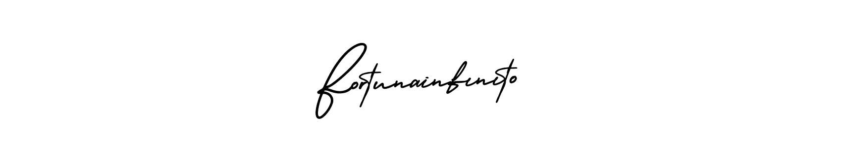 How to make Fortunainfınıto name signature. Use AmerikaSignatureDemo-Regular style for creating short signs online. This is the latest handwritten sign. Fortunainfınıto signature style 3 images and pictures png