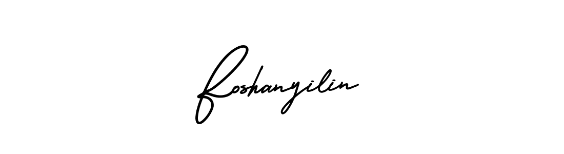 The best way (AmerikaSignatureDemo-Regular) to make a short signature is to pick only two or three words in your name. The name Foshanyilin include a total of six letters. For converting this name. Foshanyilin signature style 3 images and pictures png