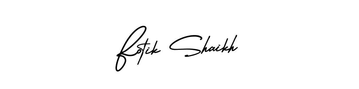 AmerikaSignatureDemo-Regular is a professional signature style that is perfect for those who want to add a touch of class to their signature. It is also a great choice for those who want to make their signature more unique. Get Fotik Shaikh name to fancy signature for free. Fotik Shaikh signature style 3 images and pictures png