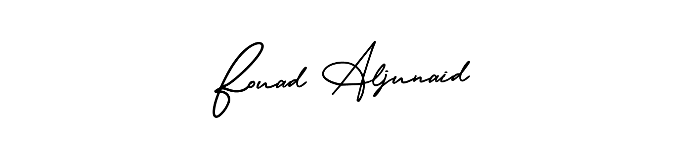 Make a short Fouad Aljunaid signature style. Manage your documents anywhere anytime using AmerikaSignatureDemo-Regular. Create and add eSignatures, submit forms, share and send files easily. Fouad Aljunaid signature style 3 images and pictures png