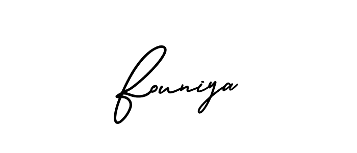How to make Founiya name signature. Use AmerikaSignatureDemo-Regular style for creating short signs online. This is the latest handwritten sign. Founiya signature style 3 images and pictures png
