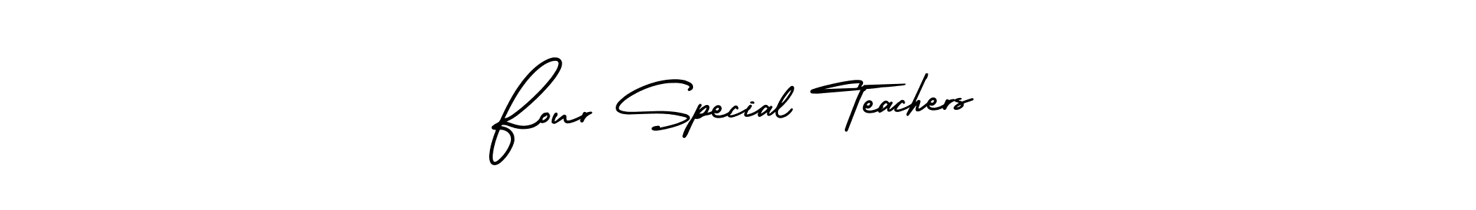Create a beautiful signature design for name Four Special Teachers. With this signature (AmerikaSignatureDemo-Regular) fonts, you can make a handwritten signature for free. Four Special Teachers signature style 3 images and pictures png