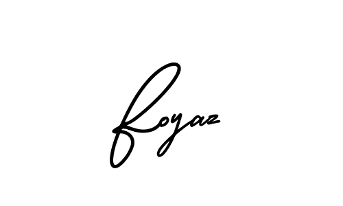 You should practise on your own different ways (AmerikaSignatureDemo-Regular) to write your name (Foyaz) in signature. don't let someone else do it for you. Foyaz signature style 3 images and pictures png