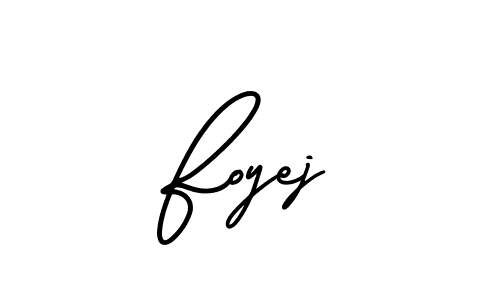 Use a signature maker to create a handwritten signature online. With this signature software, you can design (AmerikaSignatureDemo-Regular) your own signature for name Foyej. Foyej signature style 3 images and pictures png