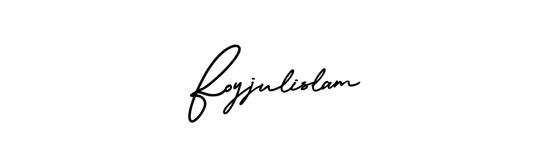 The best way (AmerikaSignatureDemo-Regular) to make a short signature is to pick only two or three words in your name. The name Foyjulislam include a total of six letters. For converting this name. Foyjulislam signature style 3 images and pictures png