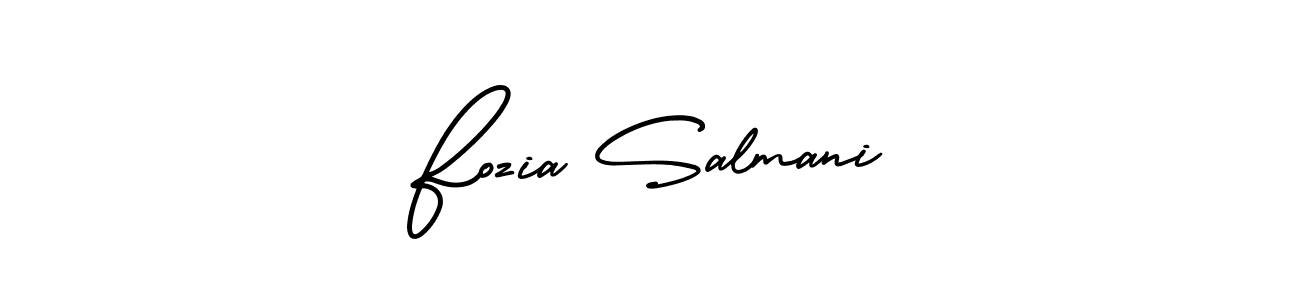 How to make Fozia Salmani signature? AmerikaSignatureDemo-Regular is a professional autograph style. Create handwritten signature for Fozia Salmani name. Fozia Salmani signature style 3 images and pictures png