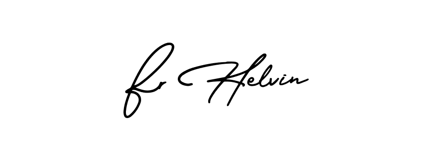 Fr Helvin stylish signature style. Best Handwritten Sign (AmerikaSignatureDemo-Regular) for my name. Handwritten Signature Collection Ideas for my name Fr Helvin. Fr Helvin signature style 3 images and pictures png