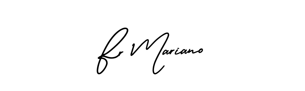 Similarly AmerikaSignatureDemo-Regular is the best handwritten signature design. Signature creator online .You can use it as an online autograph creator for name Fr Mariano. Fr Mariano signature style 3 images and pictures png