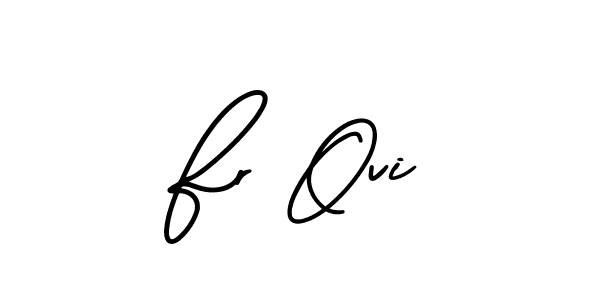 The best way (AmerikaSignatureDemo-Regular) to make a short signature is to pick only two or three words in your name. The name Fr Ovi include a total of six letters. For converting this name. Fr Ovi signature style 3 images and pictures png