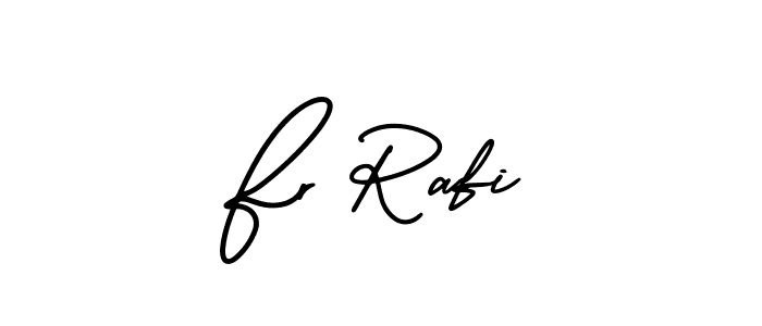 The best way (AmerikaSignatureDemo-Regular) to make a short signature is to pick only two or three words in your name. The name Fr Rafi include a total of six letters. For converting this name. Fr Rafi signature style 3 images and pictures png