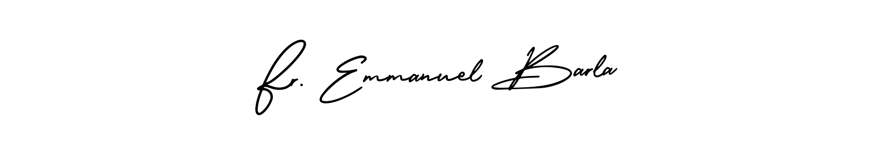 You should practise on your own different ways (AmerikaSignatureDemo-Regular) to write your name (Fr. Emmanuel Barla) in signature. don't let someone else do it for you. Fr. Emmanuel Barla signature style 3 images and pictures png