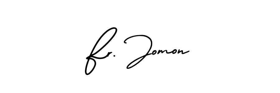 Fr. Jomon stylish signature style. Best Handwritten Sign (AmerikaSignatureDemo-Regular) for my name. Handwritten Signature Collection Ideas for my name Fr. Jomon. Fr. Jomon signature style 3 images and pictures png