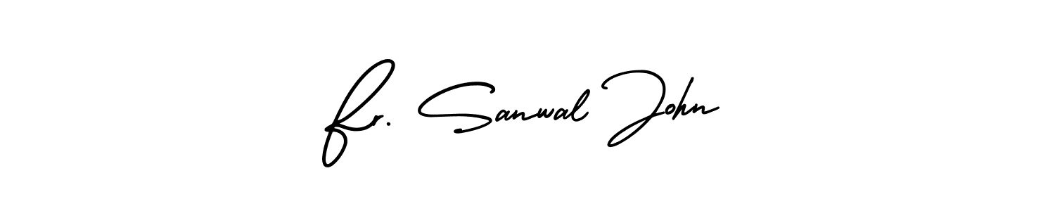 Fr. Sanwal John stylish signature style. Best Handwritten Sign (AmerikaSignatureDemo-Regular) for my name. Handwritten Signature Collection Ideas for my name Fr. Sanwal John. Fr. Sanwal John signature style 3 images and pictures png