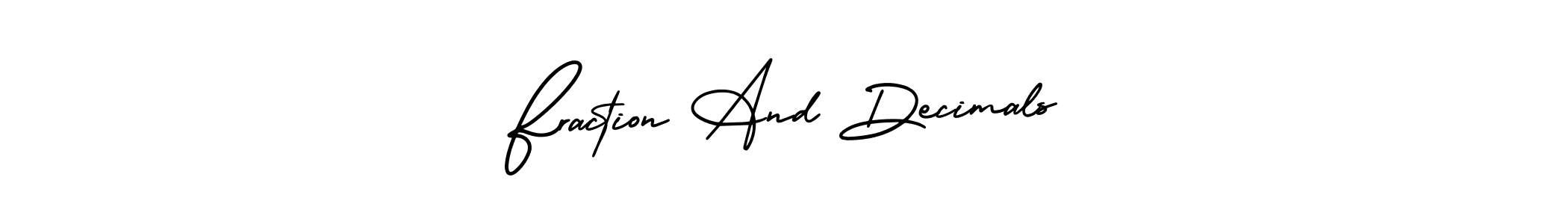 Make a beautiful signature design for name Fraction And Decimals. With this signature (AmerikaSignatureDemo-Regular) style, you can create a handwritten signature for free. Fraction And Decimals signature style 3 images and pictures png