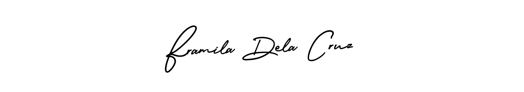 It looks lik you need a new signature style for name Framila Dela Cruz. Design unique handwritten (AmerikaSignatureDemo-Regular) signature with our free signature maker in just a few clicks. Framila Dela Cruz signature style 3 images and pictures png