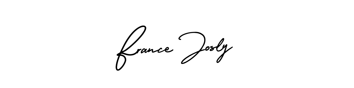 You should practise on your own different ways (AmerikaSignatureDemo-Regular) to write your name (France Josly) in signature. don't let someone else do it for you. France Josly signature style 3 images and pictures png