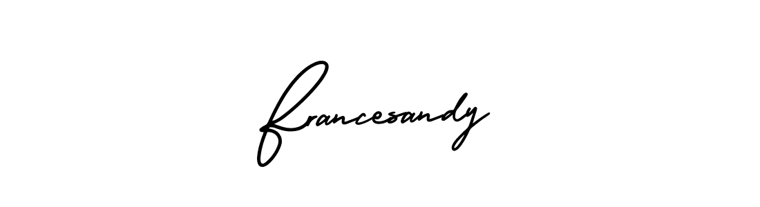 How to make Francesandy name signature. Use AmerikaSignatureDemo-Regular style for creating short signs online. This is the latest handwritten sign. Francesandy signature style 3 images and pictures png