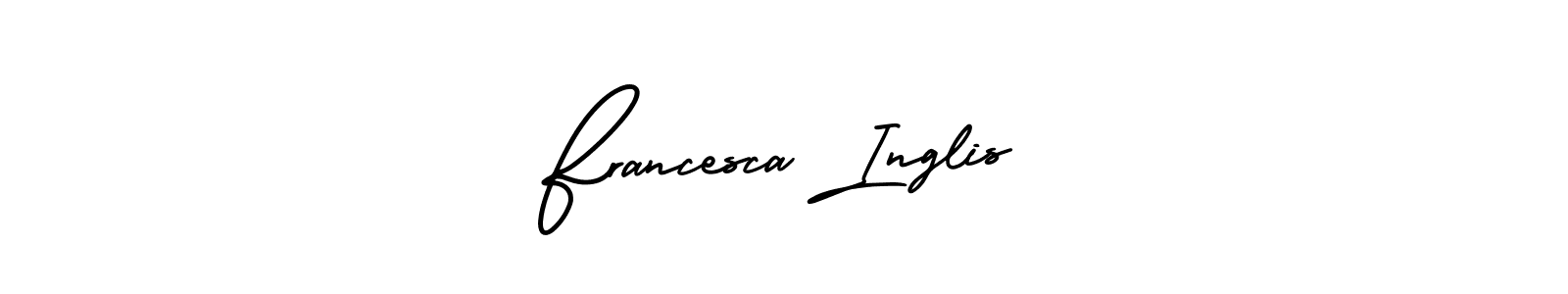 You should practise on your own different ways (AmerikaSignatureDemo-Regular) to write your name (Francesca Inglis) in signature. don't let someone else do it for you. Francesca Inglis signature style 3 images and pictures png