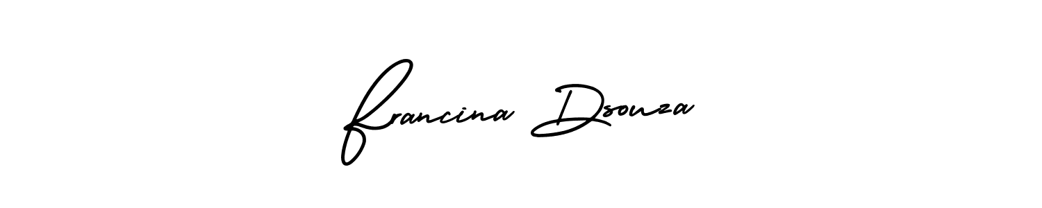 Francina Dsouza stylish signature style. Best Handwritten Sign (AmerikaSignatureDemo-Regular) for my name. Handwritten Signature Collection Ideas for my name Francina Dsouza. Francina Dsouza signature style 3 images and pictures png