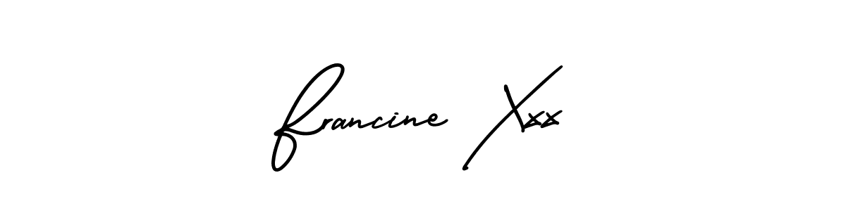 Use a signature maker to create a handwritten signature online. With this signature software, you can design (AmerikaSignatureDemo-Regular) your own signature for name Francine Xxx. Francine Xxx signature style 3 images and pictures png