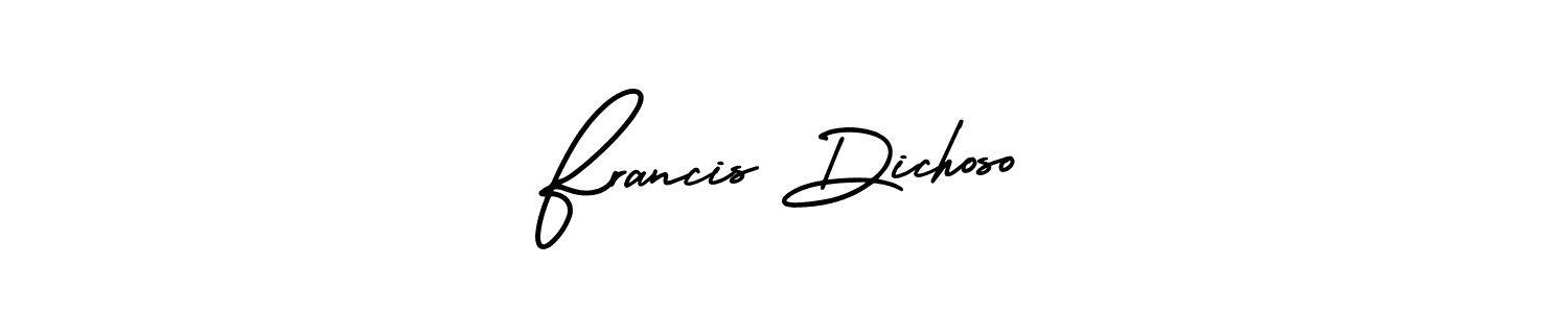 Similarly AmerikaSignatureDemo-Regular is the best handwritten signature design. Signature creator online .You can use it as an online autograph creator for name Francis Dichoso. Francis Dichoso signature style 3 images and pictures png