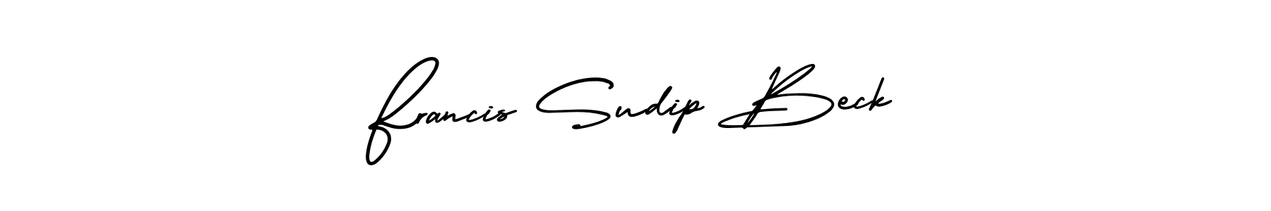 AmerikaSignatureDemo-Regular is a professional signature style that is perfect for those who want to add a touch of class to their signature. It is also a great choice for those who want to make their signature more unique. Get Francis Sudip Beck name to fancy signature for free. Francis Sudip Beck signature style 3 images and pictures png