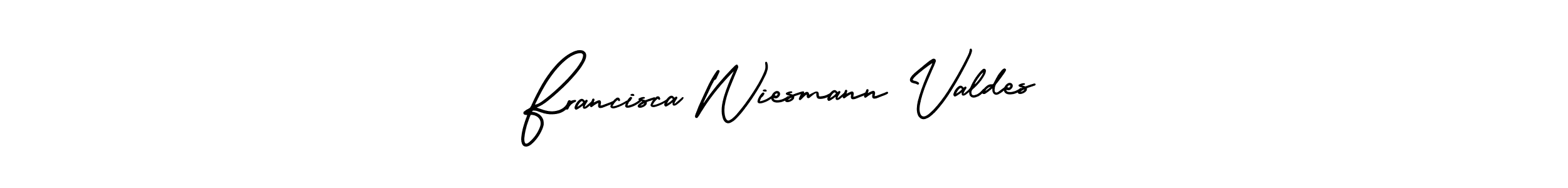 This is the best signature style for the Francisca Wiesmann Valdes name. Also you like these signature font (AmerikaSignatureDemo-Regular). Mix name signature. Francisca Wiesmann Valdes signature style 3 images and pictures png