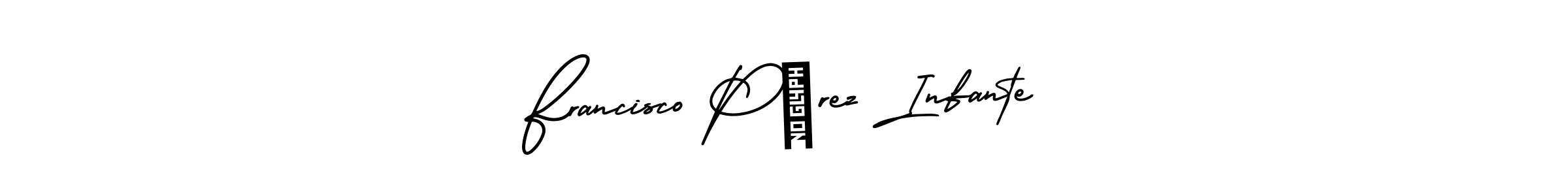 See photos of Francisco Pérez Infante official signature by Spectra . Check more albums & portfolios. Read reviews & check more about AmerikaSignatureDemo-Regular font. Francisco Pérez Infante signature style 3 images and pictures png