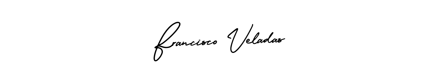 It looks lik you need a new signature style for name Francisco Veladas. Design unique handwritten (AmerikaSignatureDemo-Regular) signature with our free signature maker in just a few clicks. Francisco Veladas signature style 3 images and pictures png