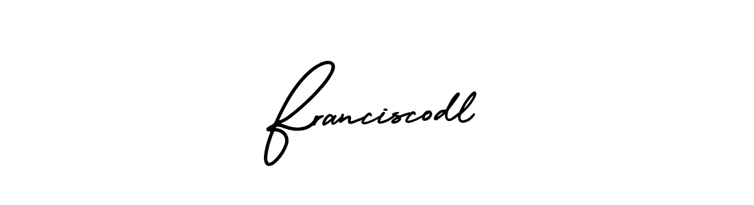 You should practise on your own different ways (AmerikaSignatureDemo-Regular) to write your name (Franciscodl) in signature. don't let someone else do it for you. Franciscodl signature style 3 images and pictures png