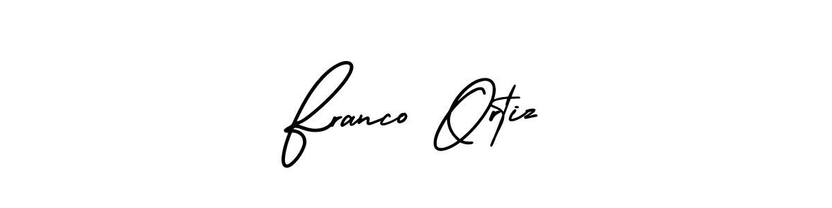 You should practise on your own different ways (AmerikaSignatureDemo-Regular) to write your name (Franco Ortiz) in signature. don't let someone else do it for you. Franco Ortiz signature style 3 images and pictures png