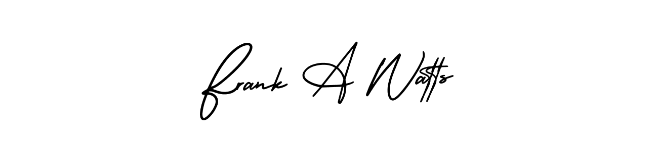 AmerikaSignatureDemo-Regular is a professional signature style that is perfect for those who want to add a touch of class to their signature. It is also a great choice for those who want to make their signature more unique. Get Frank A Watts name to fancy signature for free. Frank A Watts signature style 3 images and pictures png