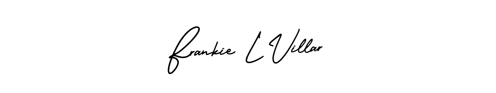 This is the best signature style for the Frankie L Villar name. Also you like these signature font (AmerikaSignatureDemo-Regular). Mix name signature. Frankie L Villar signature style 3 images and pictures png