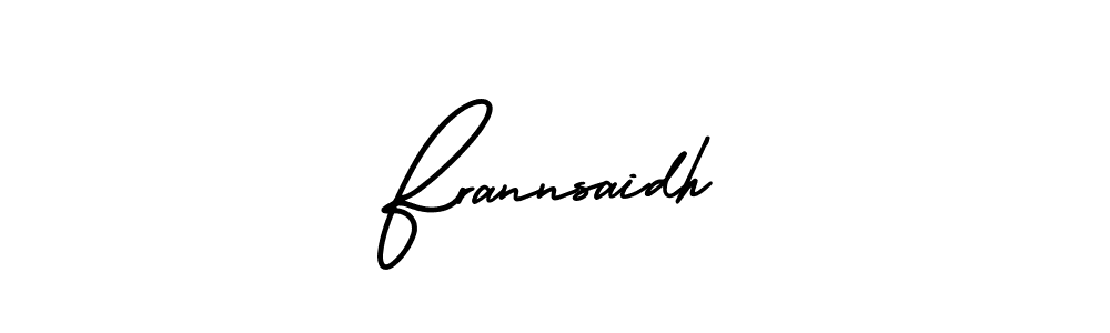 Make a beautiful signature design for name Frannsaidh. With this signature (AmerikaSignatureDemo-Regular) style, you can create a handwritten signature for free. Frannsaidh signature style 3 images and pictures png