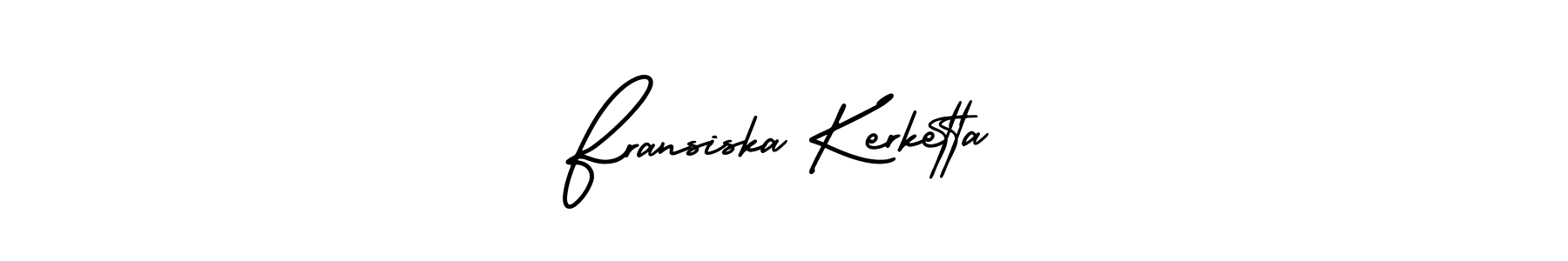 How to make Fransiska Kerketta name signature. Use AmerikaSignatureDemo-Regular style for creating short signs online. This is the latest handwritten sign. Fransiska Kerketta signature style 3 images and pictures png