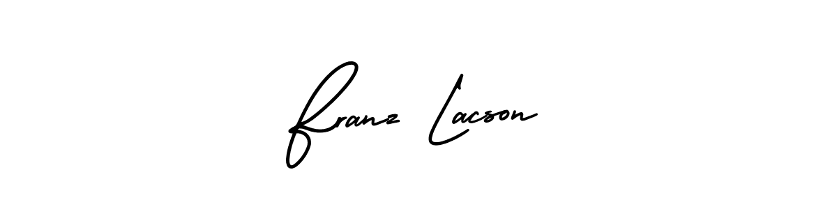 How to make Franz Lacson name signature. Use AmerikaSignatureDemo-Regular style for creating short signs online. This is the latest handwritten sign. Franz Lacson signature style 3 images and pictures png