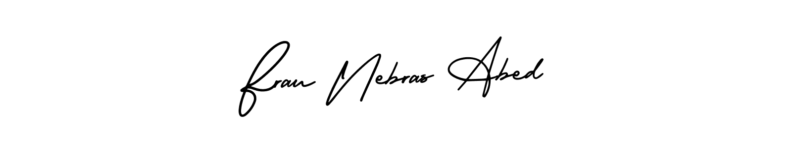 AmerikaSignatureDemo-Regular is a professional signature style that is perfect for those who want to add a touch of class to their signature. It is also a great choice for those who want to make their signature more unique. Get Frau Nebras Abed name to fancy signature for free. Frau Nebras Abed signature style 3 images and pictures png