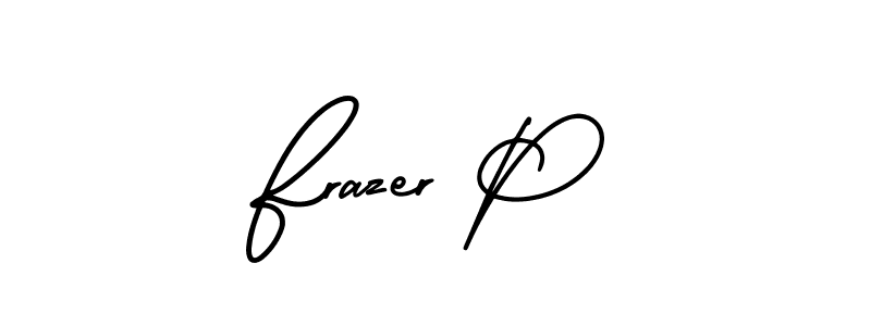 Frazer P stylish signature style. Best Handwritten Sign (AmerikaSignatureDemo-Regular) for my name. Handwritten Signature Collection Ideas for my name Frazer P. Frazer P signature style 3 images and pictures png