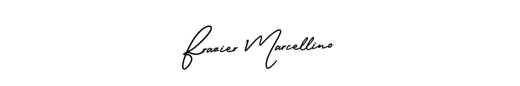 The best way (AmerikaSignatureDemo-Regular) to make a short signature is to pick only two or three words in your name. The name Frazier Marcellino include a total of six letters. For converting this name. Frazier Marcellino signature style 3 images and pictures png