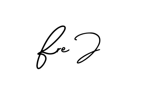 Use a signature maker to create a handwritten signature online. With this signature software, you can design (AmerikaSignatureDemo-Regular) your own signature for name Fre J. Fre J signature style 3 images and pictures png