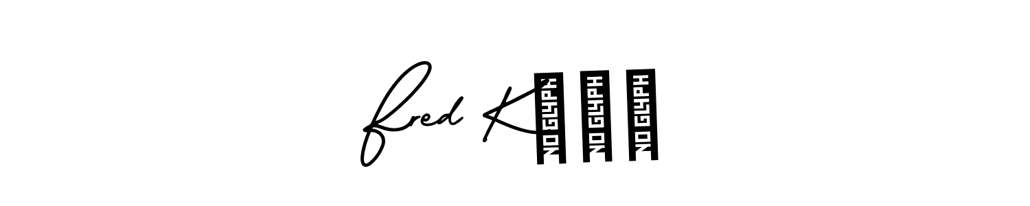 The best way (AmerikaSignatureDemo-Regular) to make a short signature is to pick only two or three words in your name. The name Fred K☠️✨ include a total of six letters. For converting this name. Fred K☠️✨ signature style 3 images and pictures png