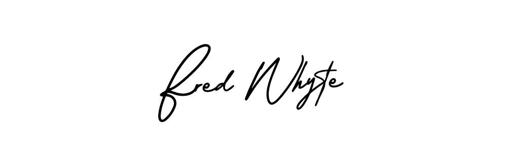 It looks lik you need a new signature style for name Fred Whyte. Design unique handwritten (AmerikaSignatureDemo-Regular) signature with our free signature maker in just a few clicks. Fred Whyte signature style 3 images and pictures png