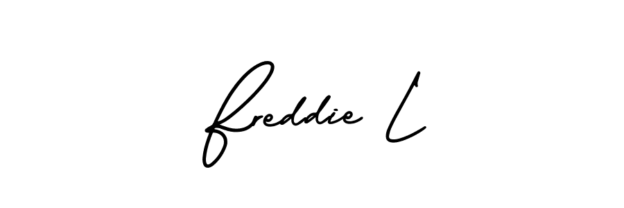 Design your own signature with our free online signature maker. With this signature software, you can create a handwritten (AmerikaSignatureDemo-Regular) signature for name Freddie L. Freddie L signature style 3 images and pictures png