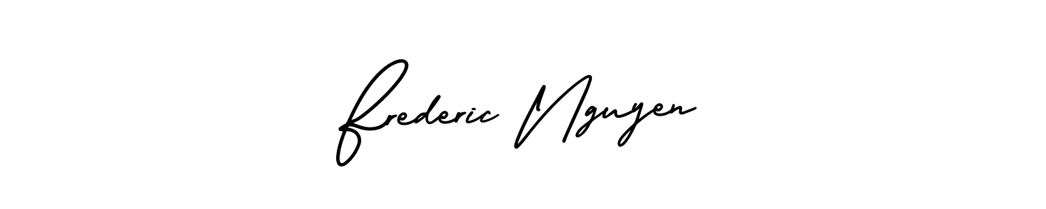 Use a signature maker to create a handwritten signature online. With this signature software, you can design (AmerikaSignatureDemo-Regular) your own signature for name Frederic Nguyen. Frederic Nguyen signature style 3 images and pictures png