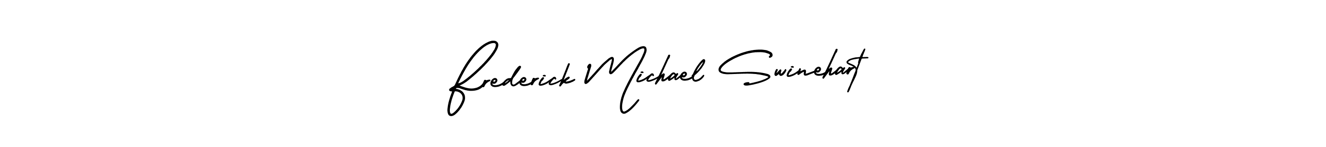 It looks lik you need a new signature style for name Frederick Michael Swinehart. Design unique handwritten (AmerikaSignatureDemo-Regular) signature with our free signature maker in just a few clicks. Frederick Michael Swinehart signature style 3 images and pictures png