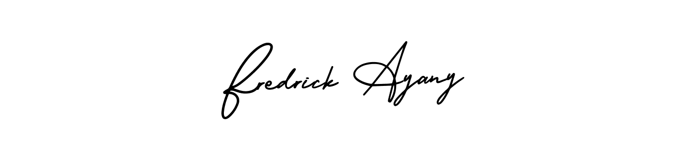 Make a beautiful signature design for name Fredrick Ayany. With this signature (AmerikaSignatureDemo-Regular) style, you can create a handwritten signature for free. Fredrick Ayany signature style 3 images and pictures png