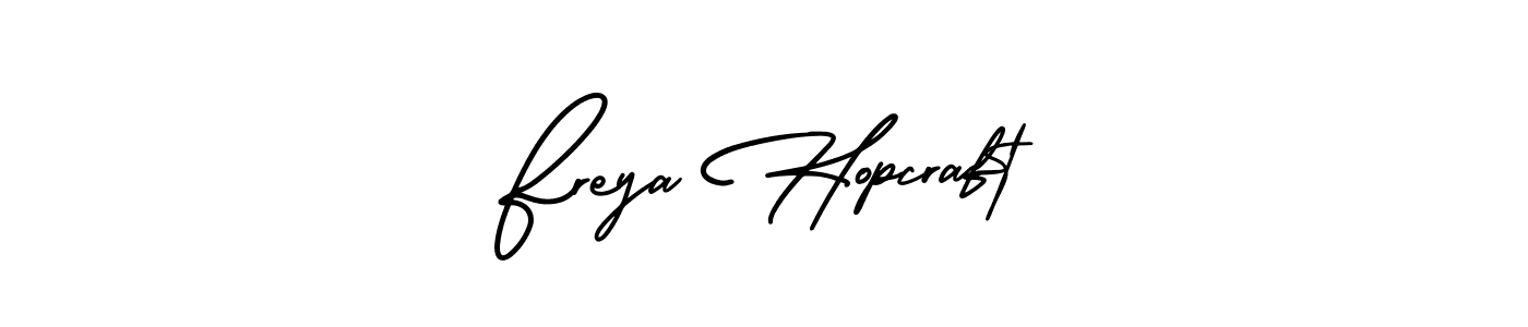 This is the best signature style for the Freya Hopcraft name. Also you like these signature font (AmerikaSignatureDemo-Regular). Mix name signature. Freya Hopcraft signature style 3 images and pictures png