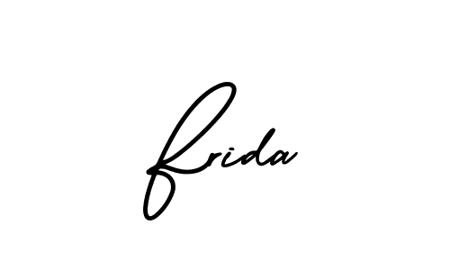 Make a beautiful signature design for name Frida. With this signature (AmerikaSignatureDemo-Regular) style, you can create a handwritten signature for free. Frida signature style 3 images and pictures png