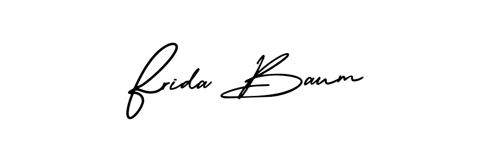 How to make Frida Baum name signature. Use AmerikaSignatureDemo-Regular style for creating short signs online. This is the latest handwritten sign. Frida Baum signature style 3 images and pictures png